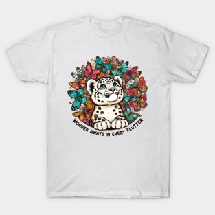 "Enchantment in Bloom" Snow Leopard Cub T-Shirt